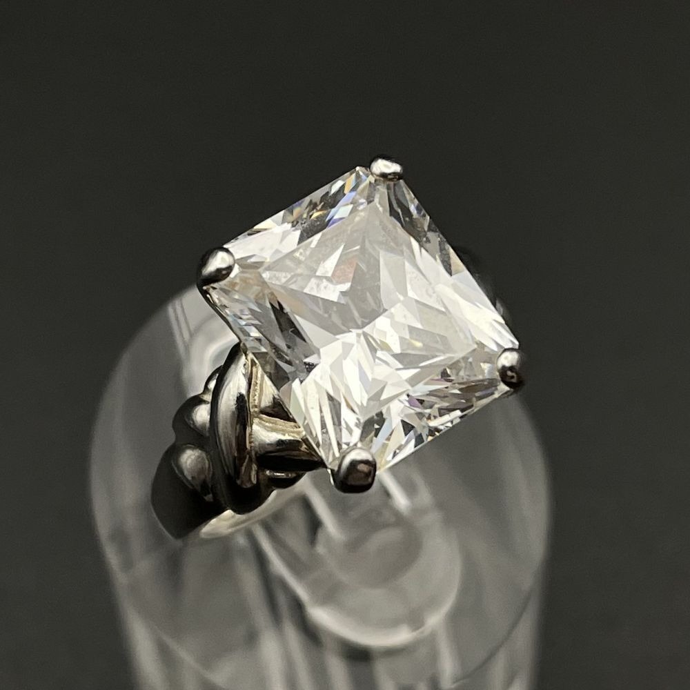 ❗️FINAL‎ SALE❗️ Sterling Silver Princess Cut Clear CZ Cocktail Ring 6.75